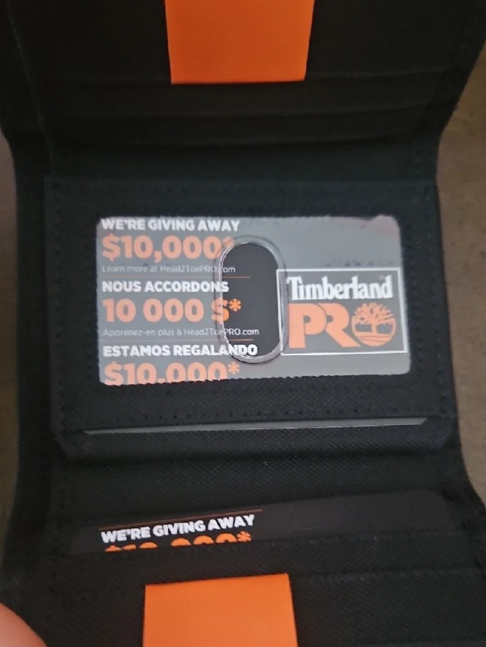 Timberland PRO Men's Heavy Duty Fabric RFID Charcoal Trifold Wallet ID Window